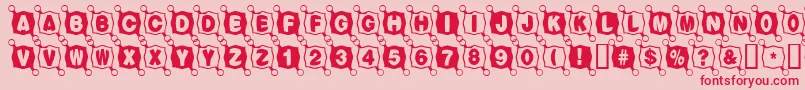 Balltack-Schriftart – Rote Schriften auf rosa Hintergrund
