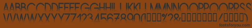 フォントAmstrg – 黒い文字が茶色の背景にあります