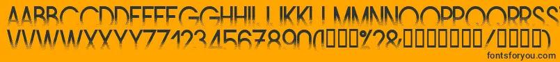 Amstrg-Schriftart – Schwarze Schriften auf orangefarbenem Hintergrund