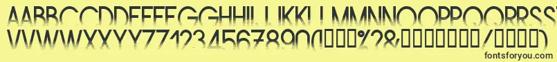 Amstrg-fontti – mustat fontit keltaisella taustalla