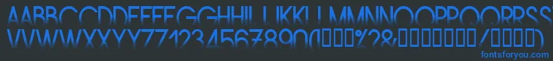 Шрифт Amstrg – синие шрифты на чёрном фоне
