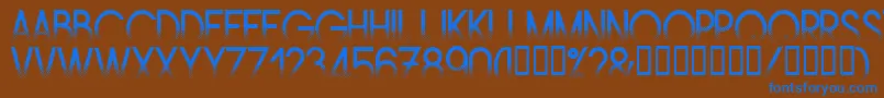 Czcionka Amstrg – niebieskie czcionki na brązowym tle