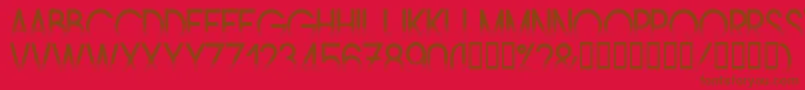 フォントAmstrg – 赤い背景に茶色の文字