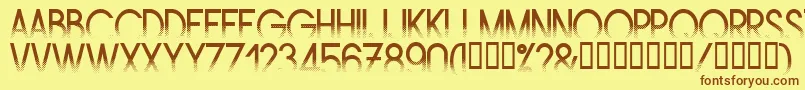 Amstrg-fontti – ruskeat fontit keltaisella taustalla