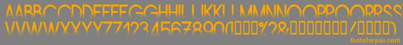 フォントAmstrg – オレンジの文字は灰色の背景にあります。