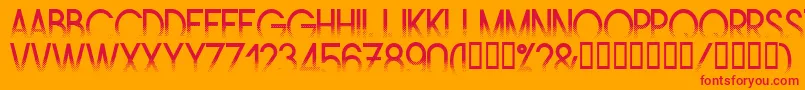 フォントAmstrg – オレンジの背景に赤い文字