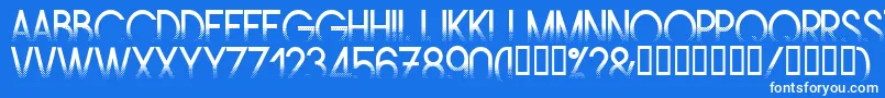 Amstrg-fontti – valkoiset fontit sinisellä taustalla