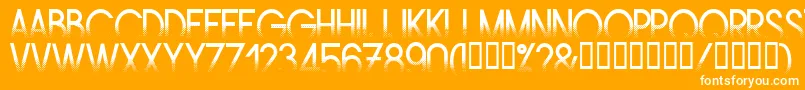 フォントAmstrg – オレンジの背景に白い文字