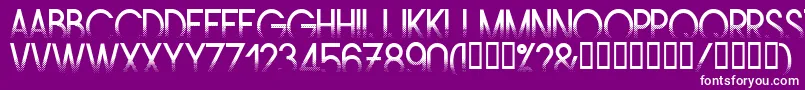 フォントAmstrg – 紫の背景に白い文字