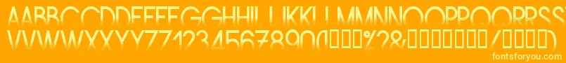 Amstrg Font – Yellow Fonts on Orange Background