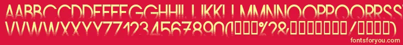 Amstrg-fontti – keltaiset fontit punaisella taustalla