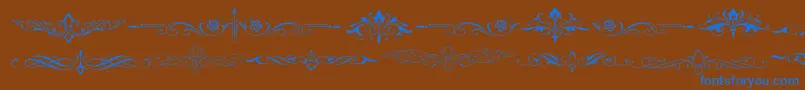 Natvignettetwo-fontti – siniset fontit ruskealla taustalla