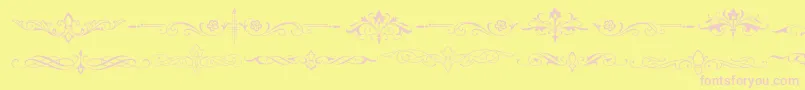 Natvignettetwo-Schriftart – Rosa Schriften auf gelbem Hintergrund
