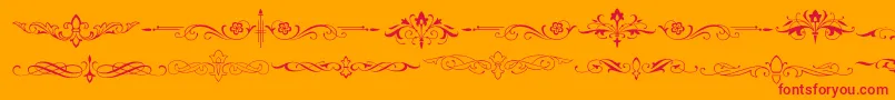 Fonte Natvignettetwo – fontes vermelhas em um fundo laranja