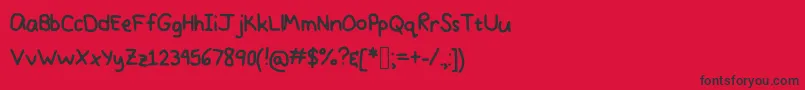 PrettyPastel Font – Black Fonts on Red Background
