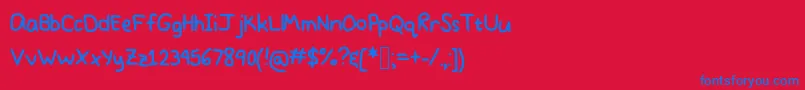 PrettyPastel Font – Blue Fonts on Red Background