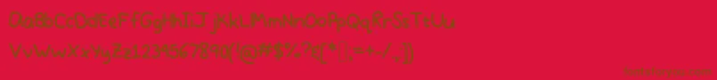 PrettyPastel Font – Brown Fonts on Red Background