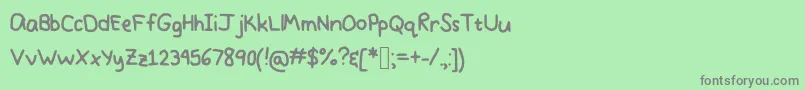 PrettyPastel Font – Gray Fonts on Green Background