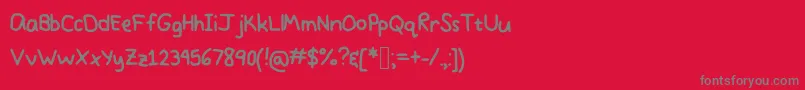 フォントPrettyPastel – 赤い背景に灰色の文字