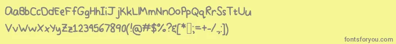 PrettyPastel Font – Gray Fonts on Yellow Background