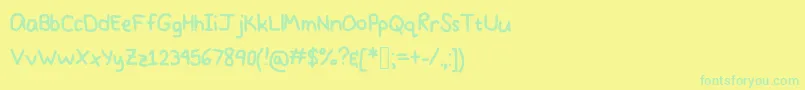 フォントPrettyPastel – 黄色い背景に緑の文字