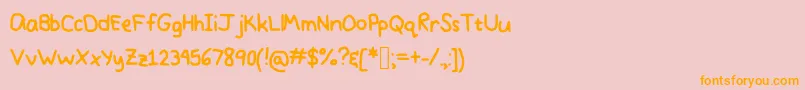 PrettyPastel Font – Orange Fonts on Pink Background