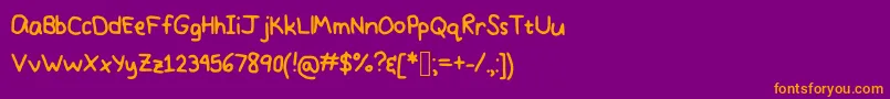 PrettyPastel Font – Orange Fonts on Purple Background