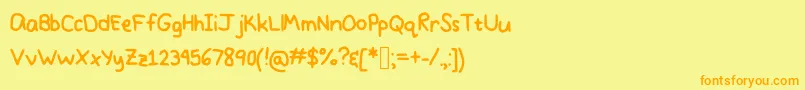 PrettyPastel Font – Orange Fonts on Yellow Background