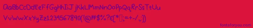 PrettyPastel Font – Purple Fonts on Red Background