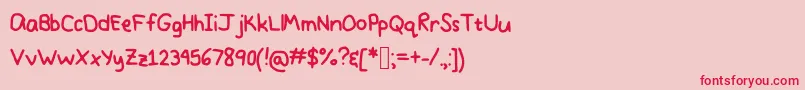 PrettyPastel Font – Red Fonts on Pink Background