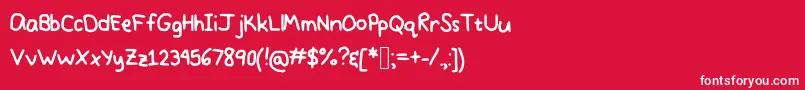 PrettyPastel Font – White Fonts on Red Background