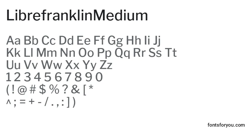 A fonte LibrefranklinMedium – alfabeto, números, caracteres especiais