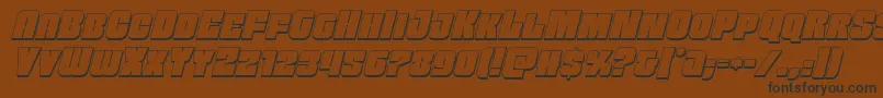 フォントFunkmachine3Dital – 黒い文字が茶色の背景にあります