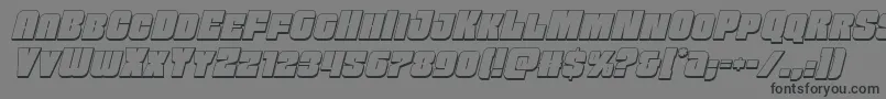 Funkmachine3Dital-fontti – mustat fontit harmaalla taustalla