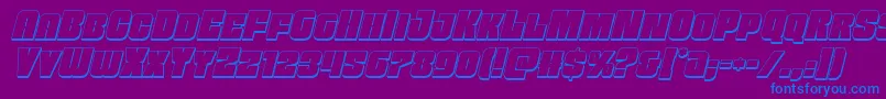 Funkmachine3Dital Font – Blue Fonts on Purple Background