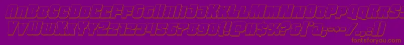 Czcionka Funkmachine3Dital – brązowe czcionki na fioletowym tle
