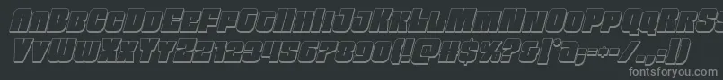 フォントFunkmachine3Dital – 黒い背景に灰色の文字