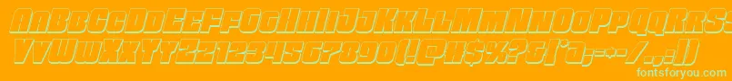 Funkmachine3Dital Font – Green Fonts on Orange Background