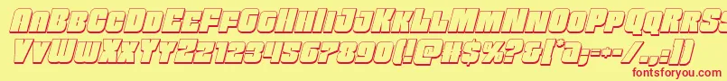 Funkmachine3Dital Font – Red Fonts on Yellow Background