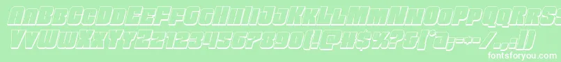 Funkmachine3Dital Font – White Fonts on Green Background