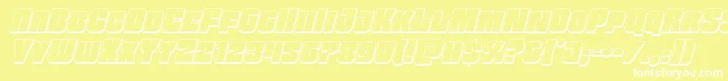 Funkmachine3Dital Font – White Fonts on Yellow Background