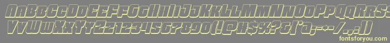 Funkmachine3Dital Font – Yellow Fonts on Gray Background