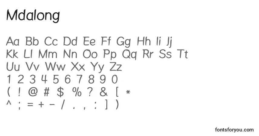 A fonte Mdalong – alfabeto, números, caracteres especiais