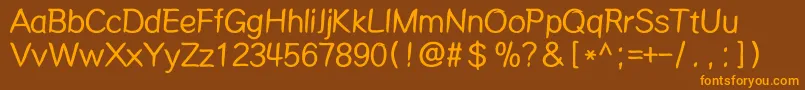 Mdalong-fontti – oranssit fontit ruskealla taustalla
