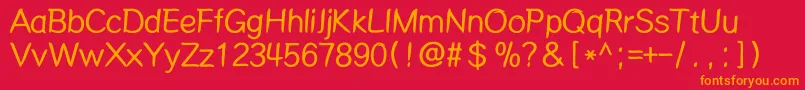 フォントMdalong – 赤い背景にオレンジの文字