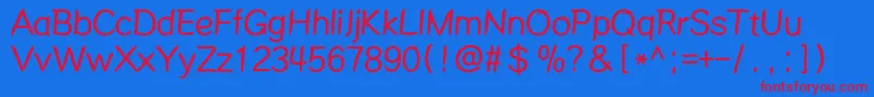 フォントMdalong – 赤い文字の青い背景