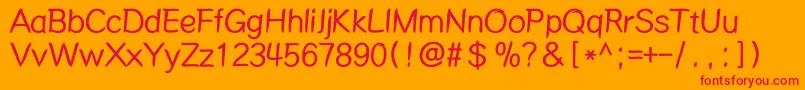 Mdalong-Schriftart – Rote Schriften auf orangefarbenem Hintergrund