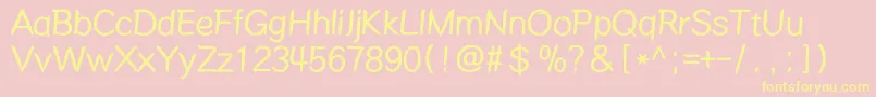 Mdalong-Schriftart – Gelbe Schriften auf rosa Hintergrund