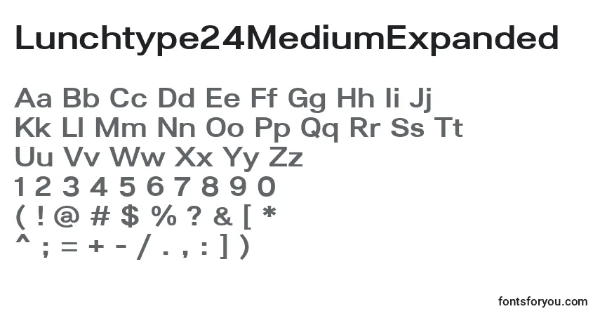 Czcionka Lunchtype24MediumExpanded – alfabet, cyfry, specjalne znaki