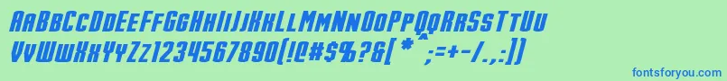 StarkItalic Font – Blue Fonts on Green Background
